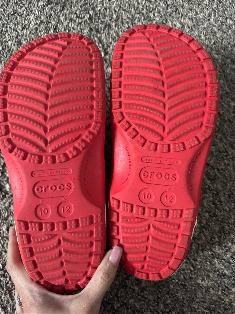 CROCS Red Slip-On Clogs with Fun Charms - Picture 4 of 4